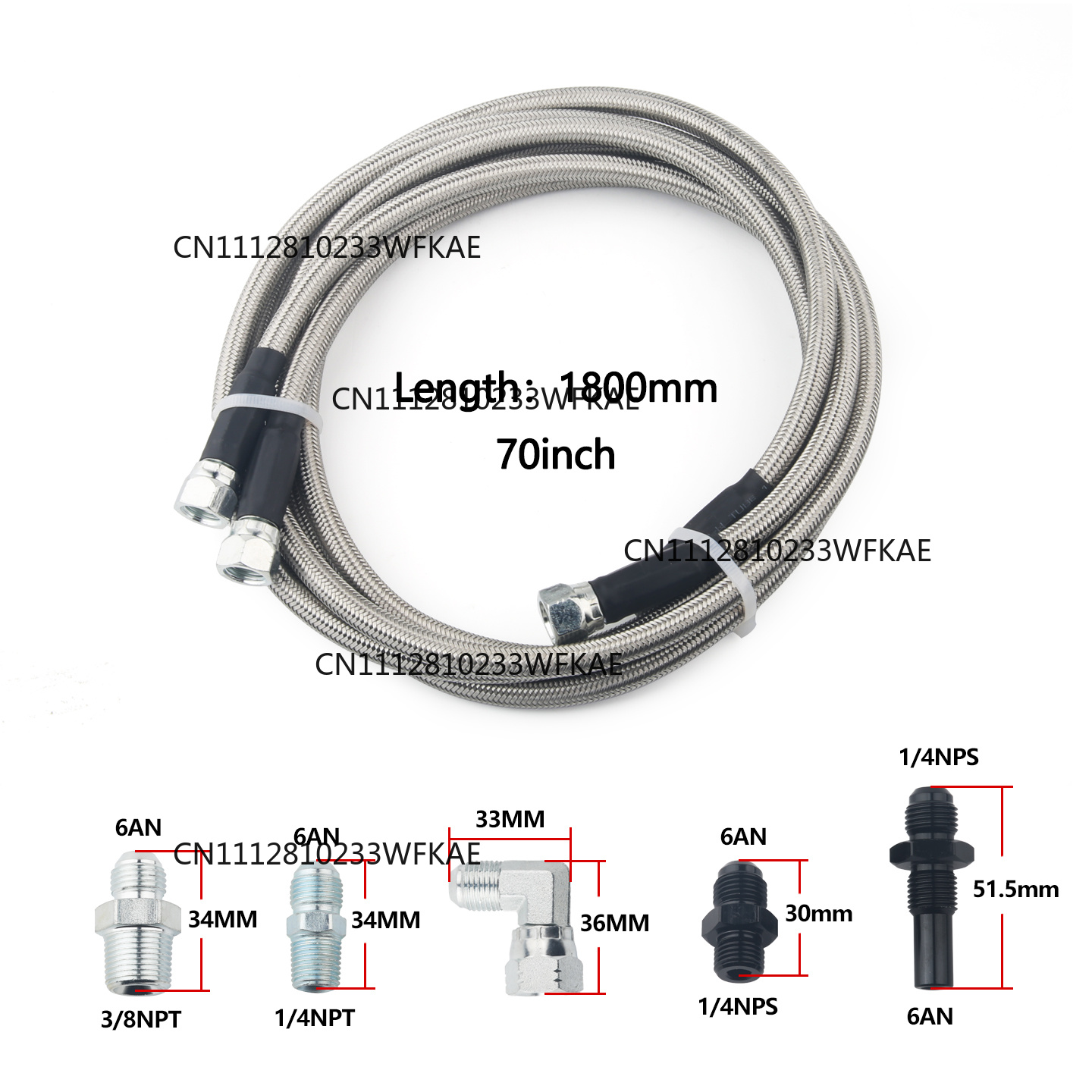 6AN 70 inch roestvrijstalen ge - Braided Line recensie en prijs