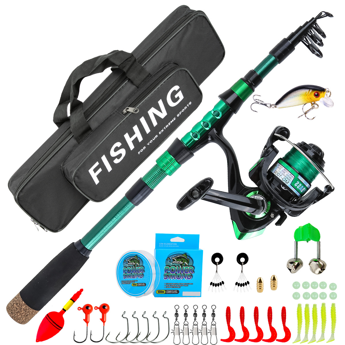 1,8 meter groene carbon fiber  - Fishing Line Box recensie en prijs